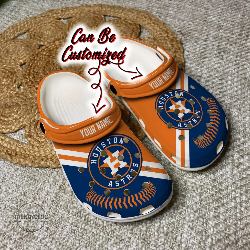 Baseball Crocs HAstros Personalized Baseball Logo Team Clog