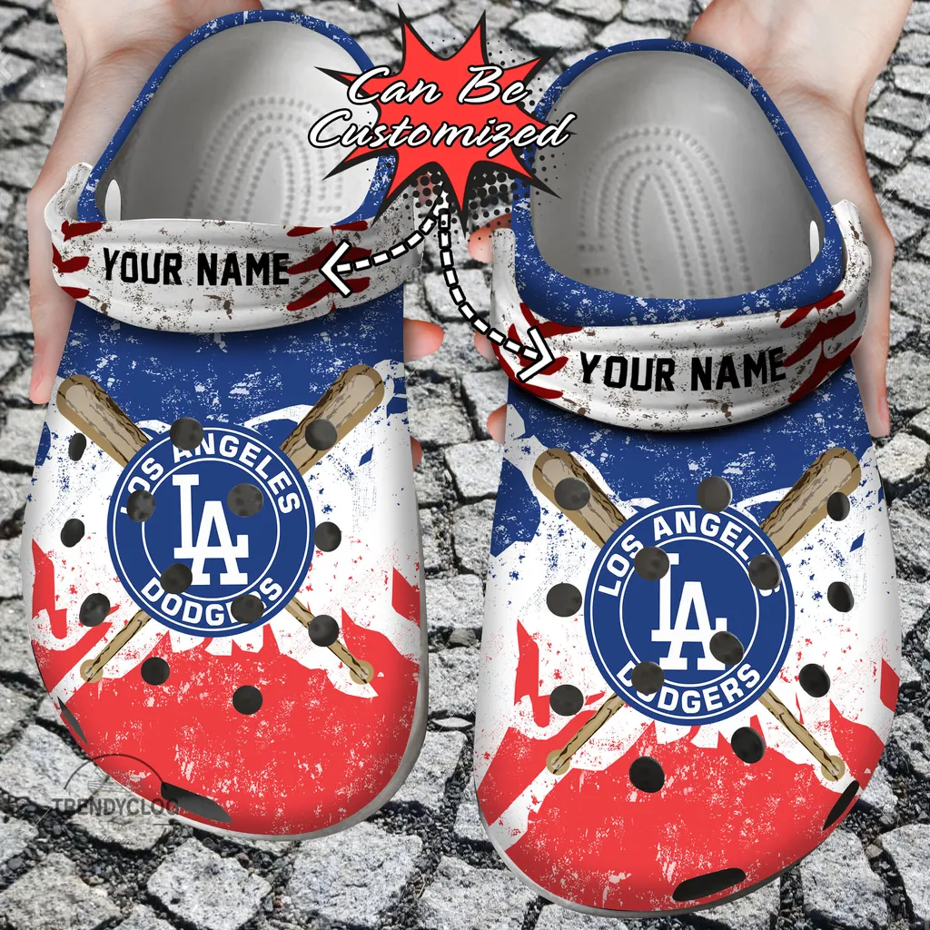 Baseball Crocs LA Dodgers Personalized Watercolor New Clog