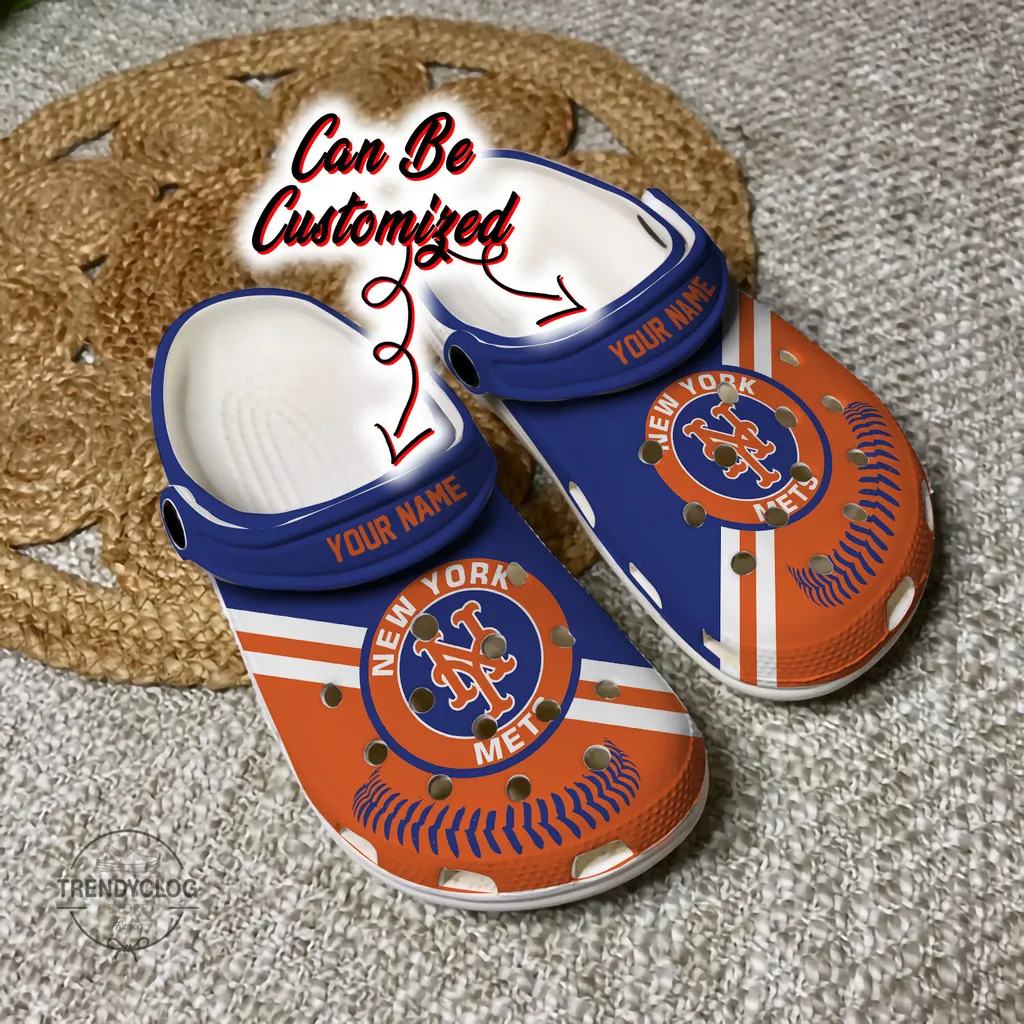 Baseball Crocs NY Mets Personalized Baseball Logo Team Clog