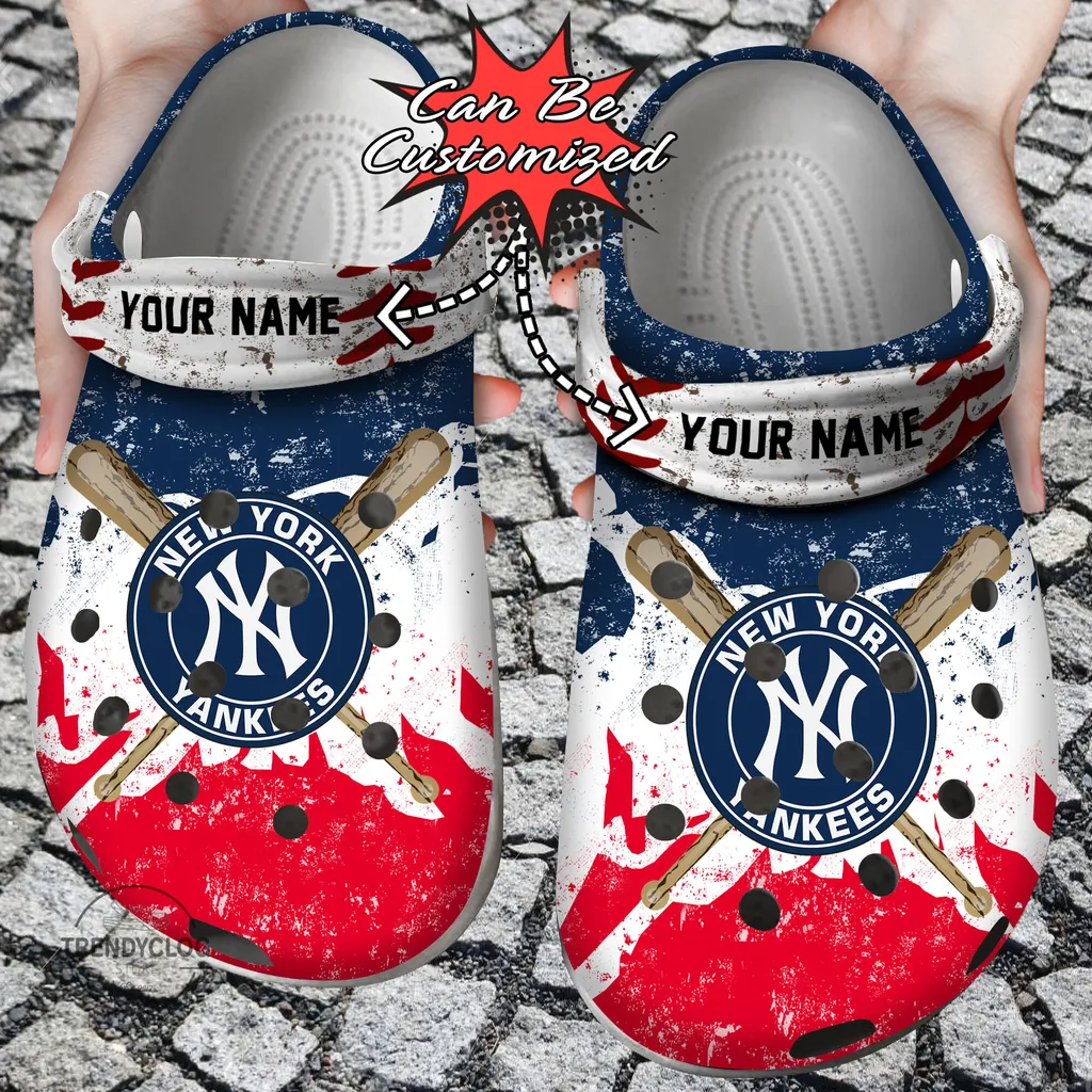 Baseball Crocs NY Yankees Personalized Watercolor New Clog