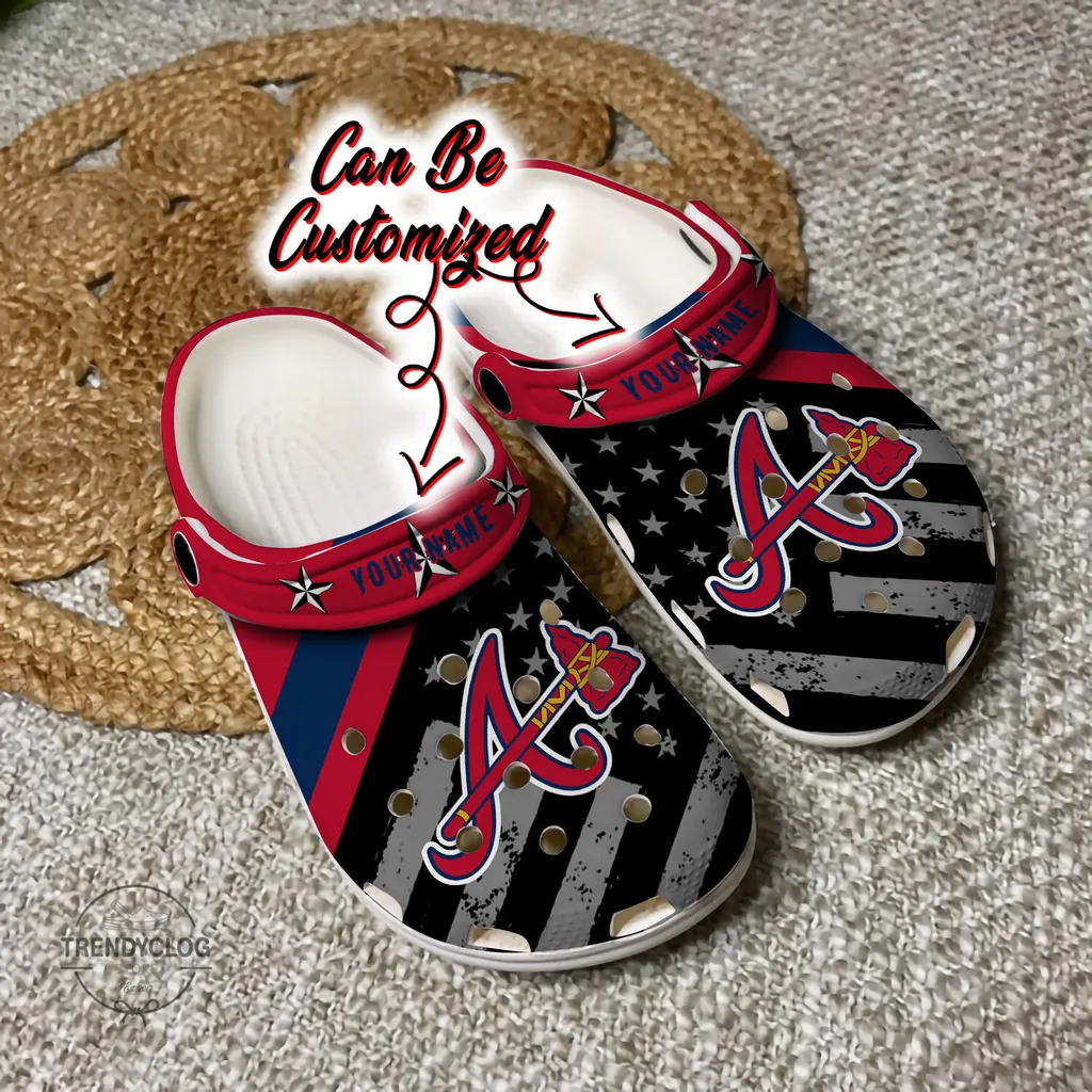 Baseball Crocs Personalized ABraves American Flag Clog