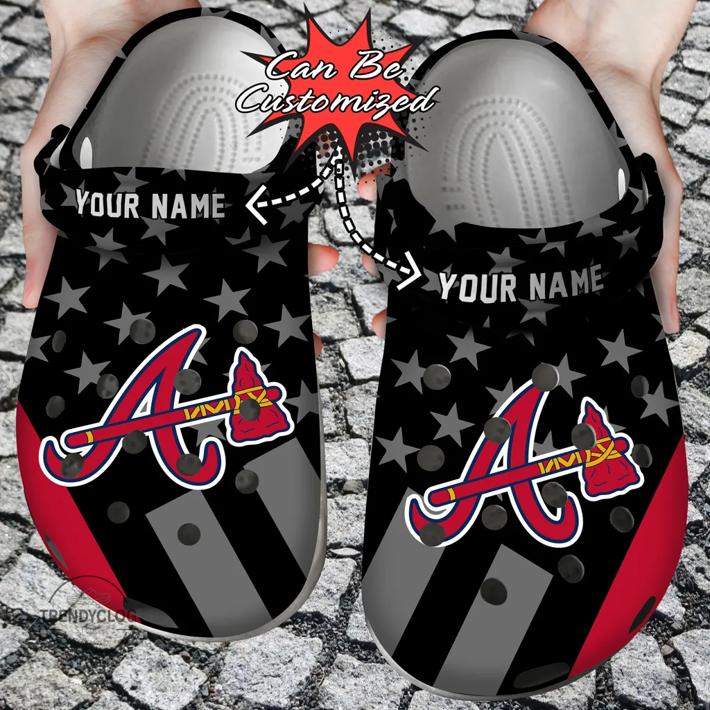 Baseball Crocs Personalized ABraves Star Flag Clog