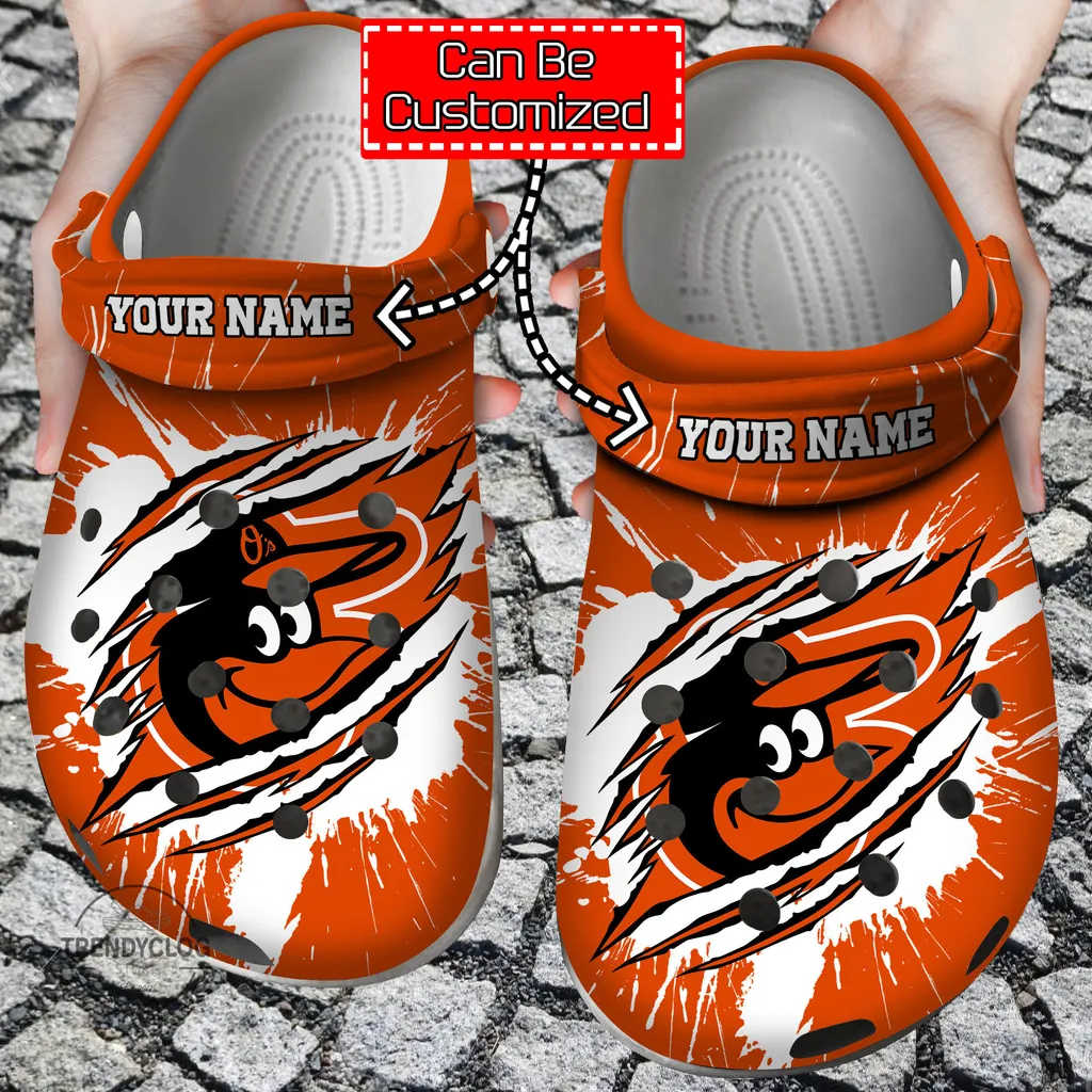 Baseball Crocs Personalized BOrioles Ripped Claw Clog