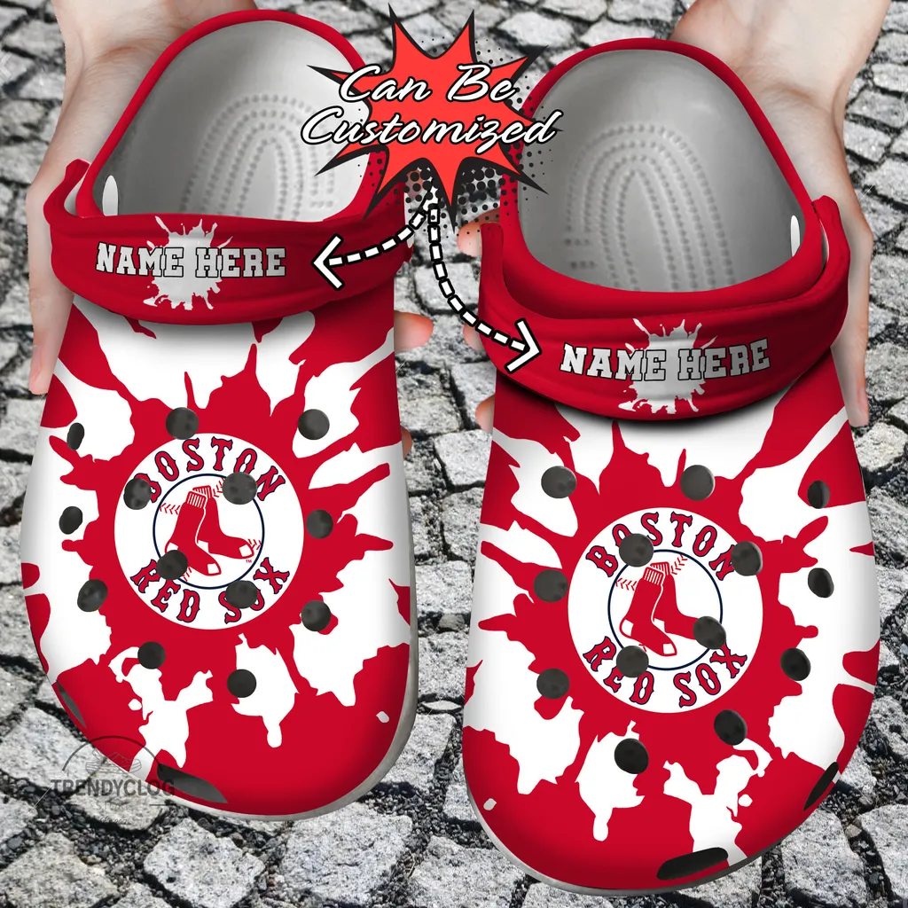 Baseball Crocs Personalized BRed Sox Color Splash Clog