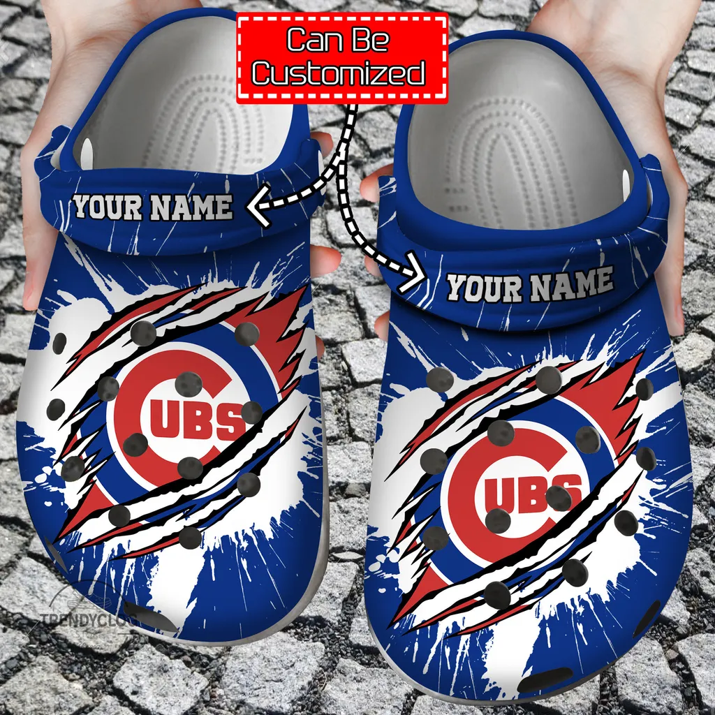 Baseball Crocs Personalized CCubs Ripped Claw Clog