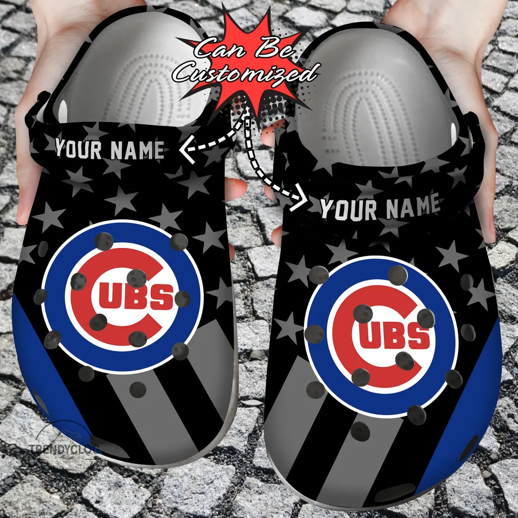 Baseball Crocs Personalized CCubs Star Flag Clog