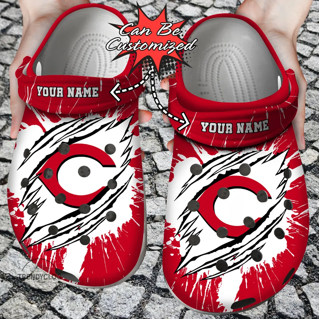 Baseball Crocs Personalized CReds Ripped Claw Clog