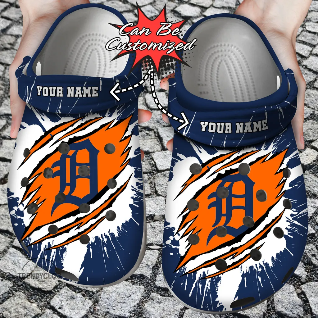 Baseball Crocs Personalized DTigers Ripped Claw Clog