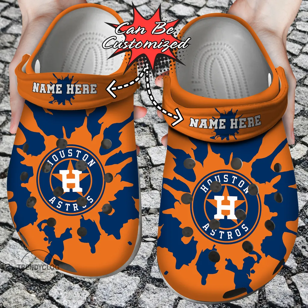 Baseball Crocs Personalized HAstros Color Splash Clog