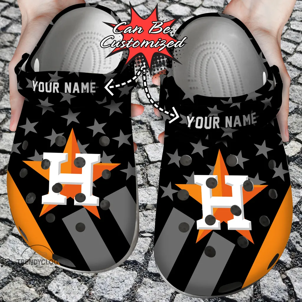 Baseball Crocs Personalized HAstros Star Flag Clog