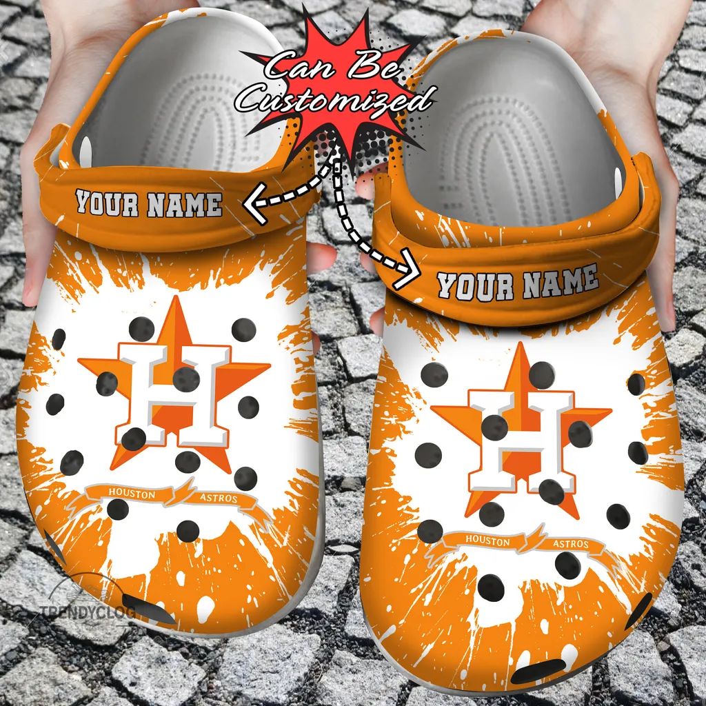 Baseball Crocs Personalized HAstros Team Clog