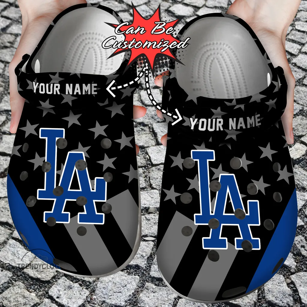 Baseball Crocs Personalized LA Dodgers Star Flag Clog