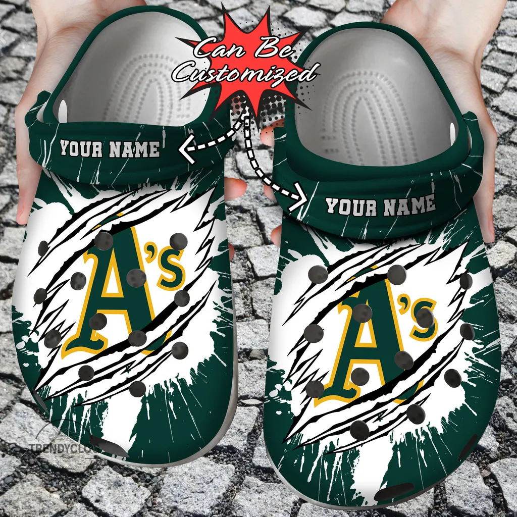 Baseball Crocs Personalized OAthletics Ripped Claw Clog