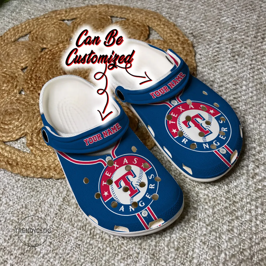 Baseball Crocs Personalized TRangers Baseball Jersey Style Clog