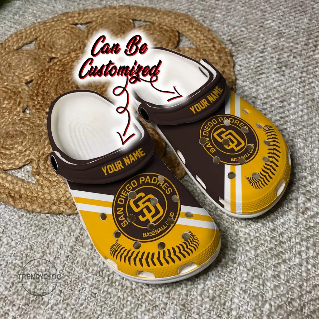 Baseball Crocs SD Padres Personalized Baseball Logo Team Clog