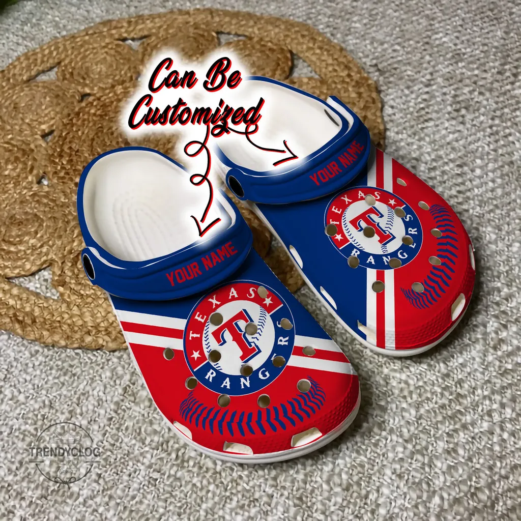 Baseball Crocs TRangers Personalized Baseball Logo Team Clog