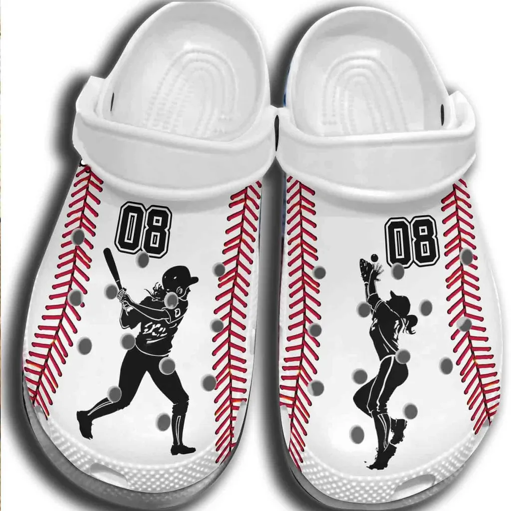 Baseball Girl Batter Player Outdoor Crocs