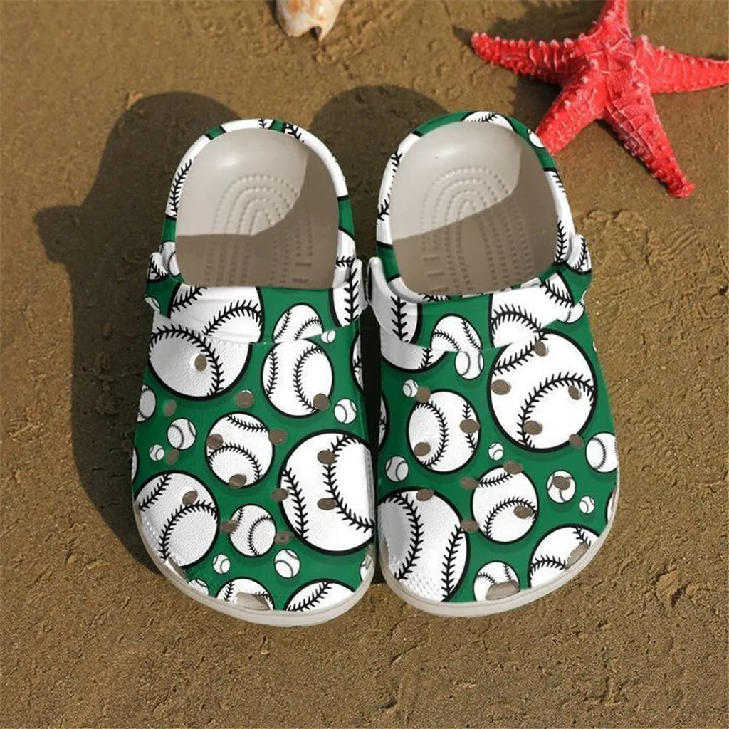 Baseball Green Ball Crocs Classic Clogs