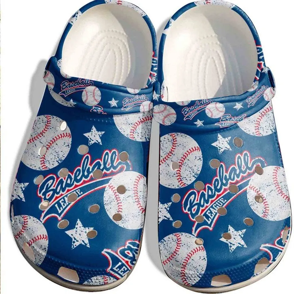 Baseball In Sky Crocs Classic Clogs