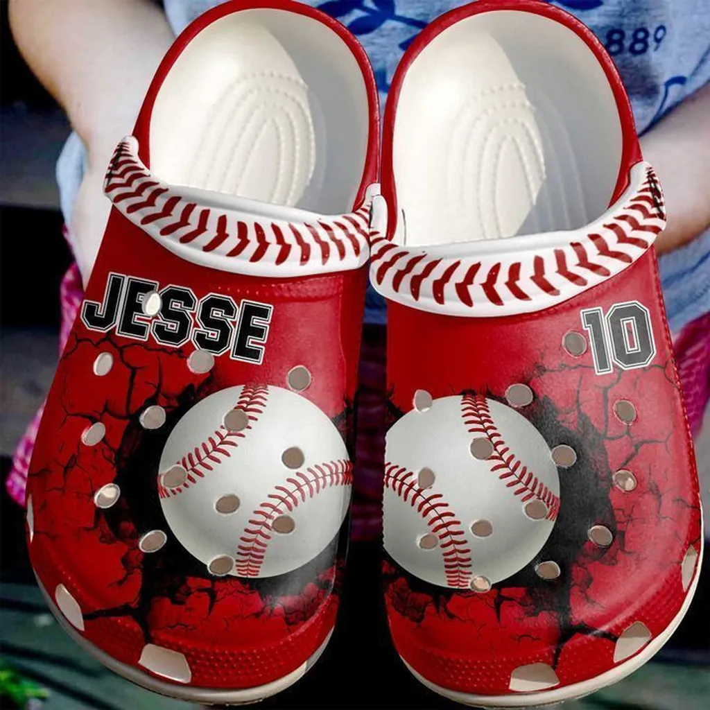 Baseball Personalized Crack Wall Crocs Classic Clogs