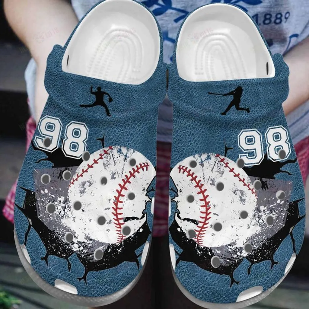 Baseball Personalized Cracks Crocs Classic Clogs