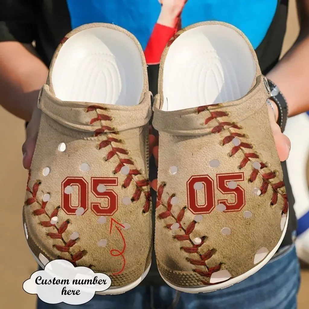 Baseball Personalized Texture Crocs Classic Clogs