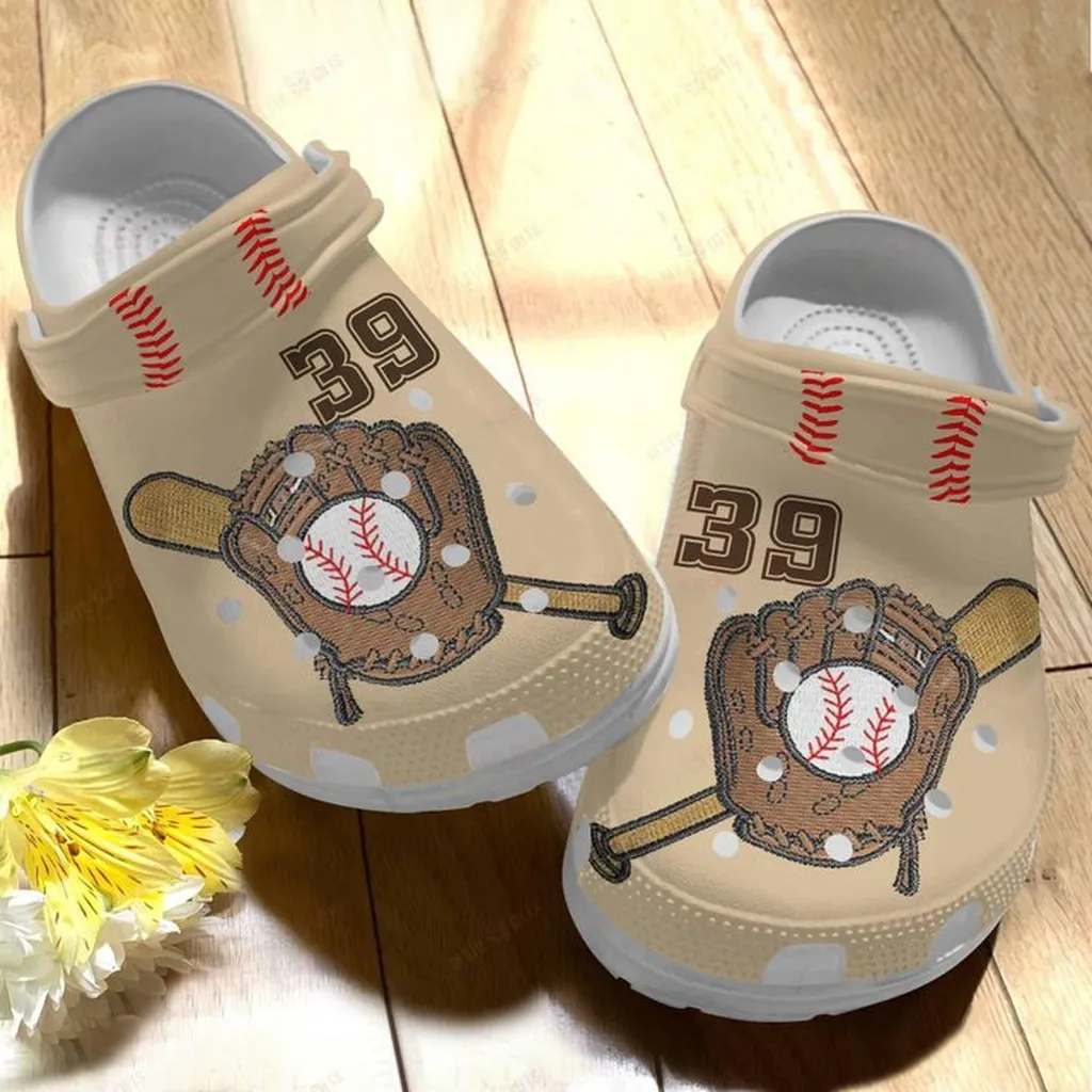 Baseball Personalized White Sole Crocs Classic Clogs