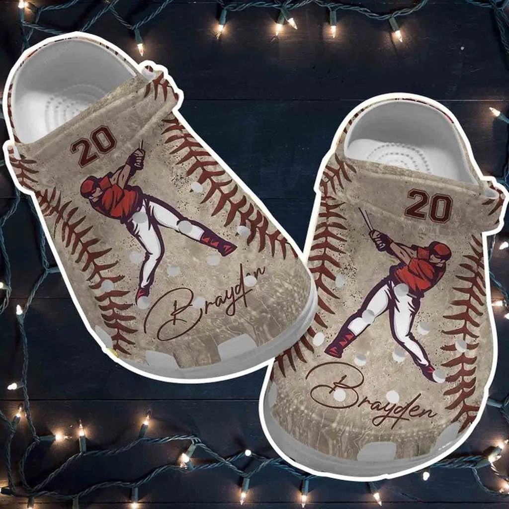 Baseballer Personalized Crocs Classic Clogs