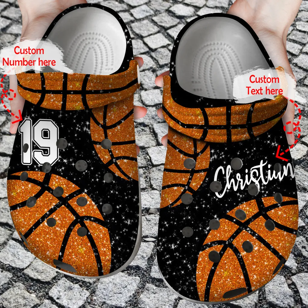 Basketball Crocs - Basketball Glitter Personalized Lover Clog