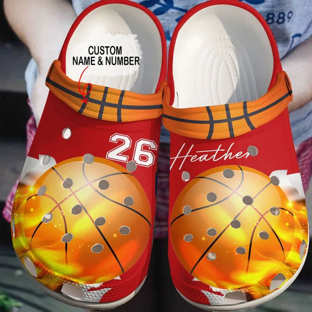 Basketball Crocs - Basketball Personalized Fire Clog