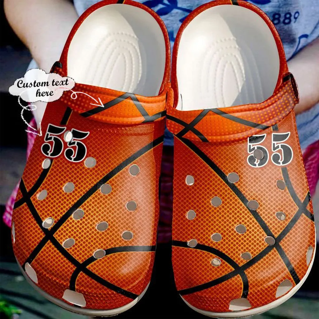 Basketball Crocs - Basketball Personalized Leather Texture Clog