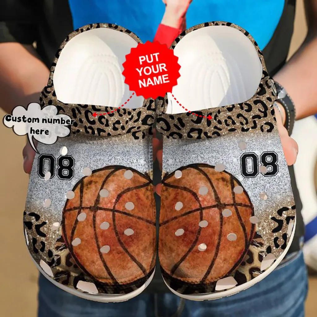 Basketball Crocs - Basketball Personalized Leopard Clog