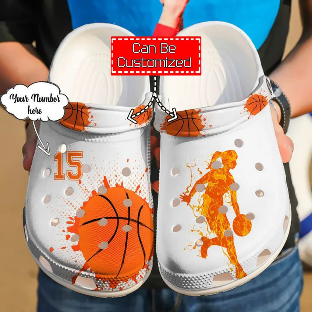 Basketball Crocs - Basketball Personalized Passion White Clog