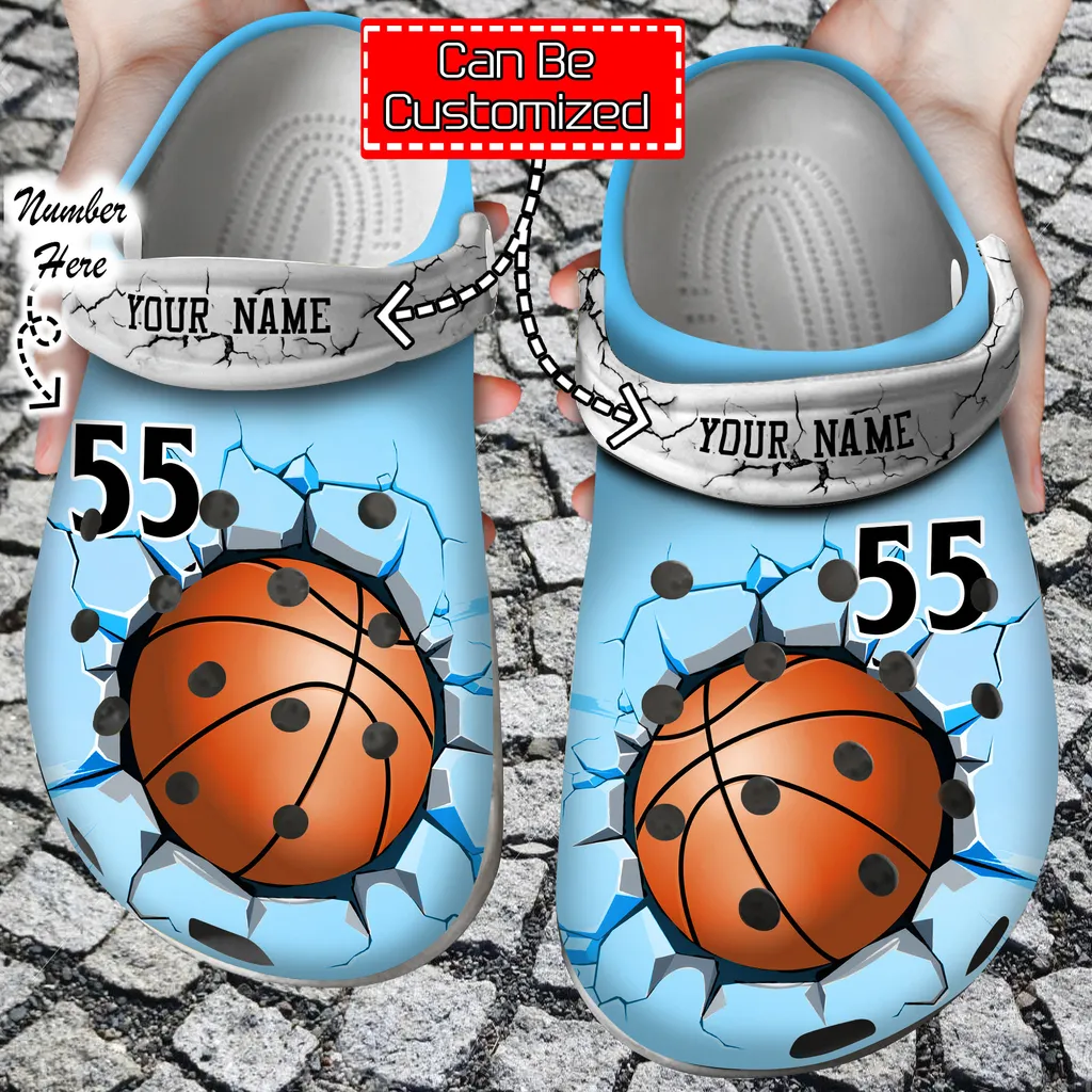 Basketball Crocs Basketball Crack Personalized Name  Number Clog