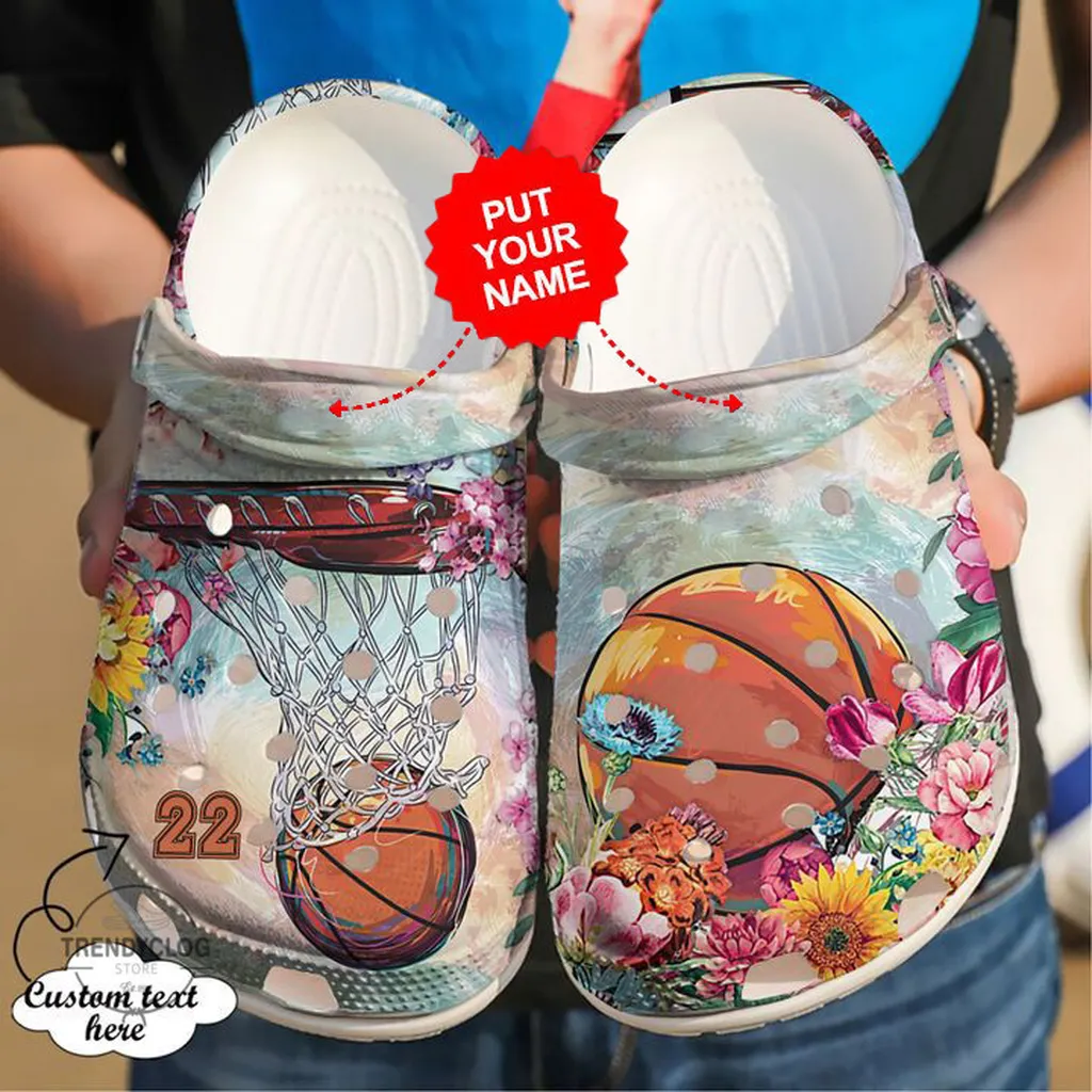 Basketball Crocs Basketball Personalized Floral Clog