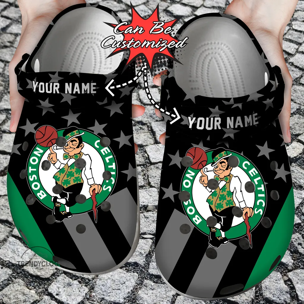 Basketball Crocs Personalized BCeltics Star Flag Clog