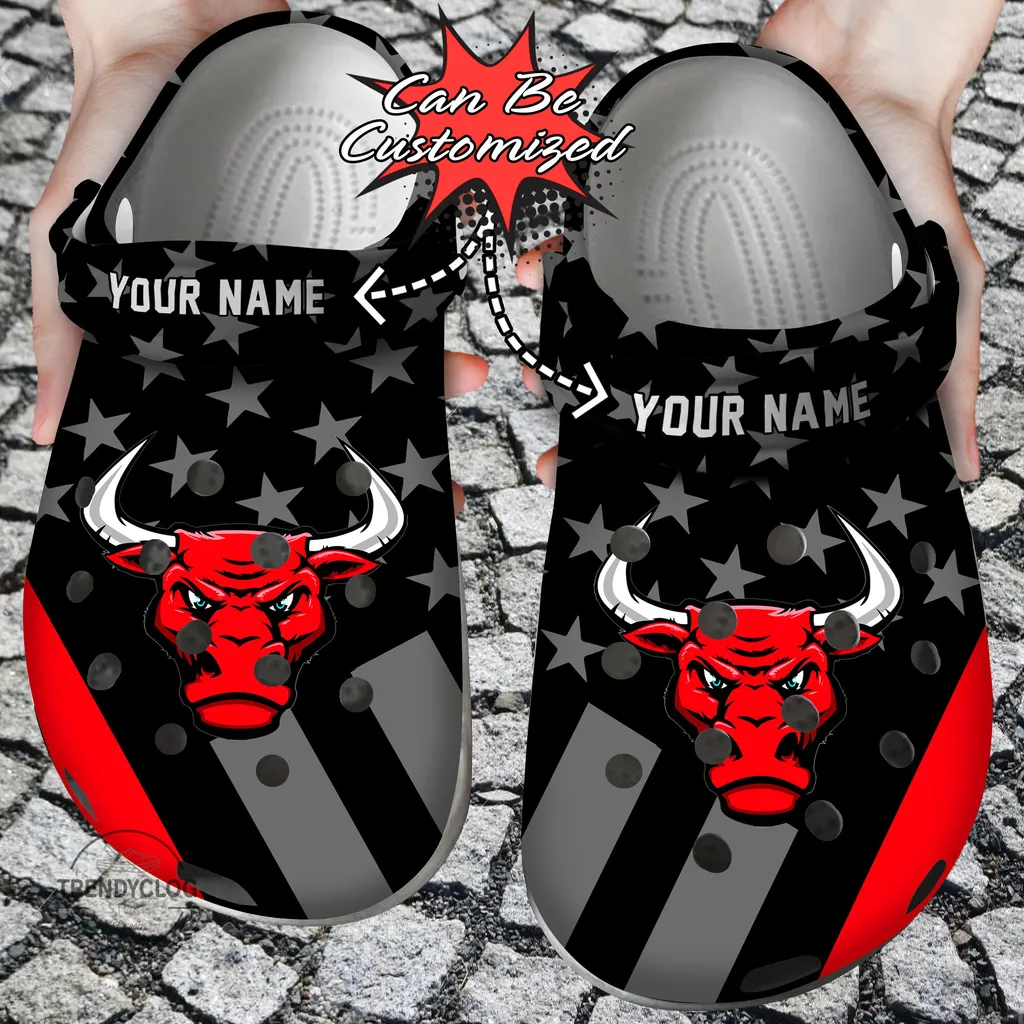 Basketball Crocs Personalized CBulls Star Flag Clog