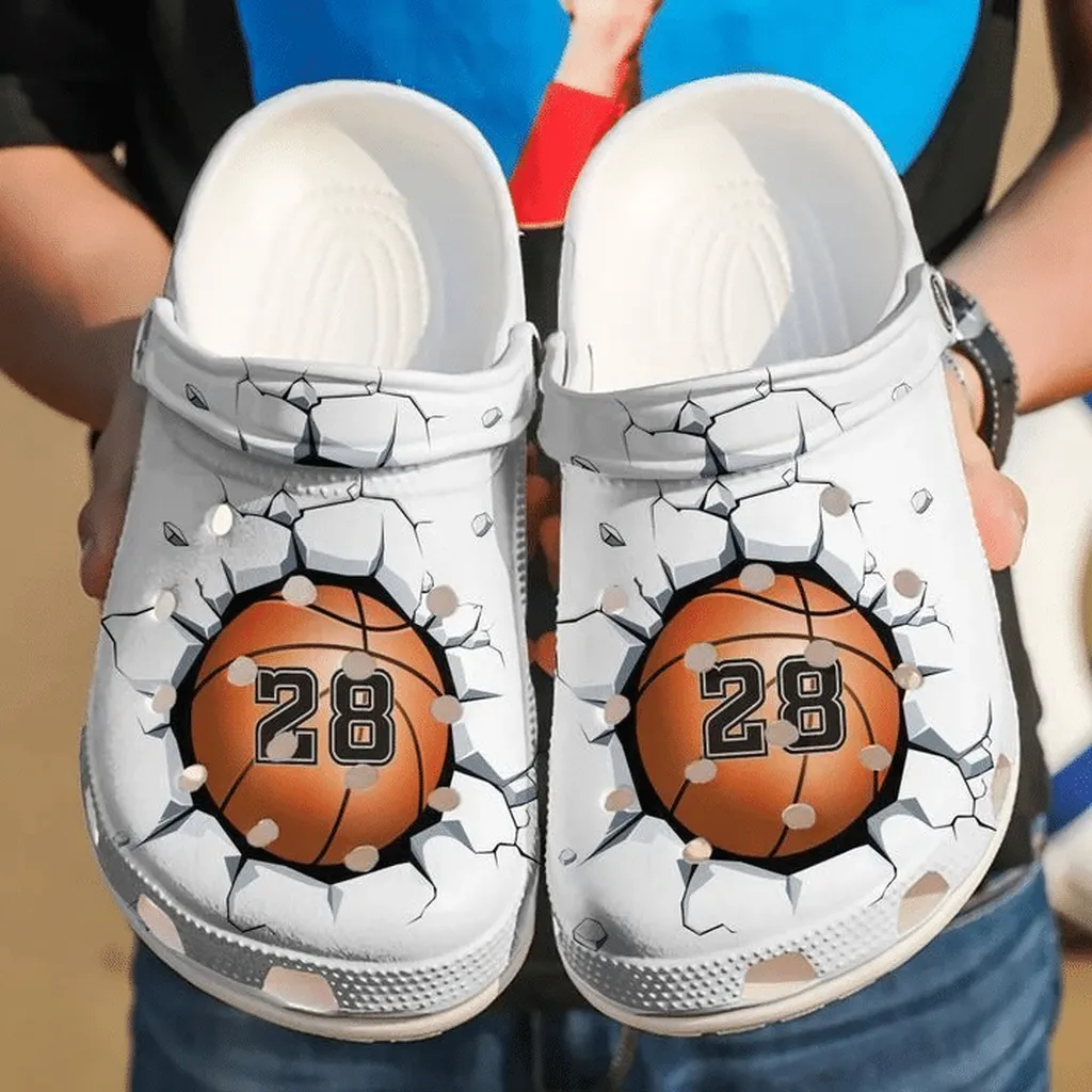 Basketball Personalized Breaking Wall Crocs Classic Clogs