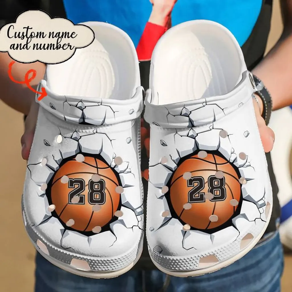 Basketball Personalized Breaking Wall Crocs Clog