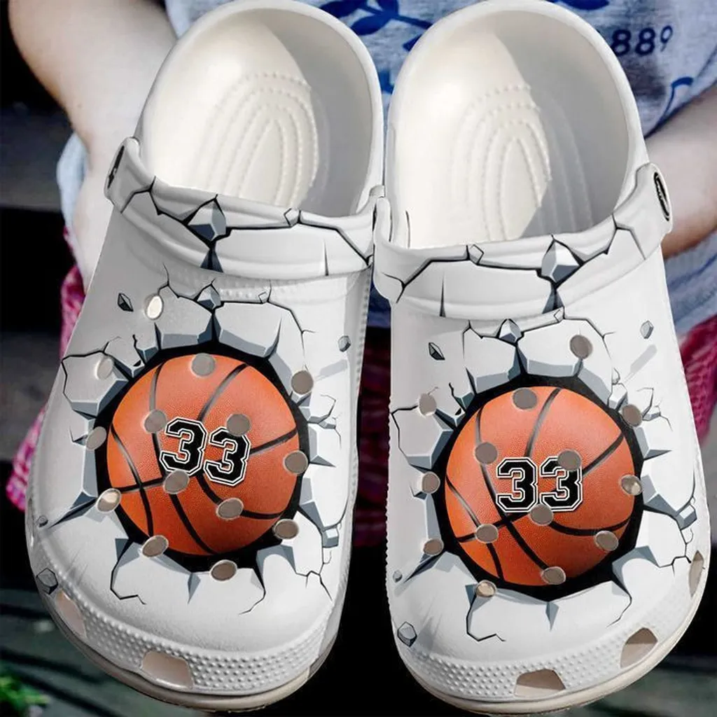 Basketball Personalized Broken Wall Crocs Classic Clogs