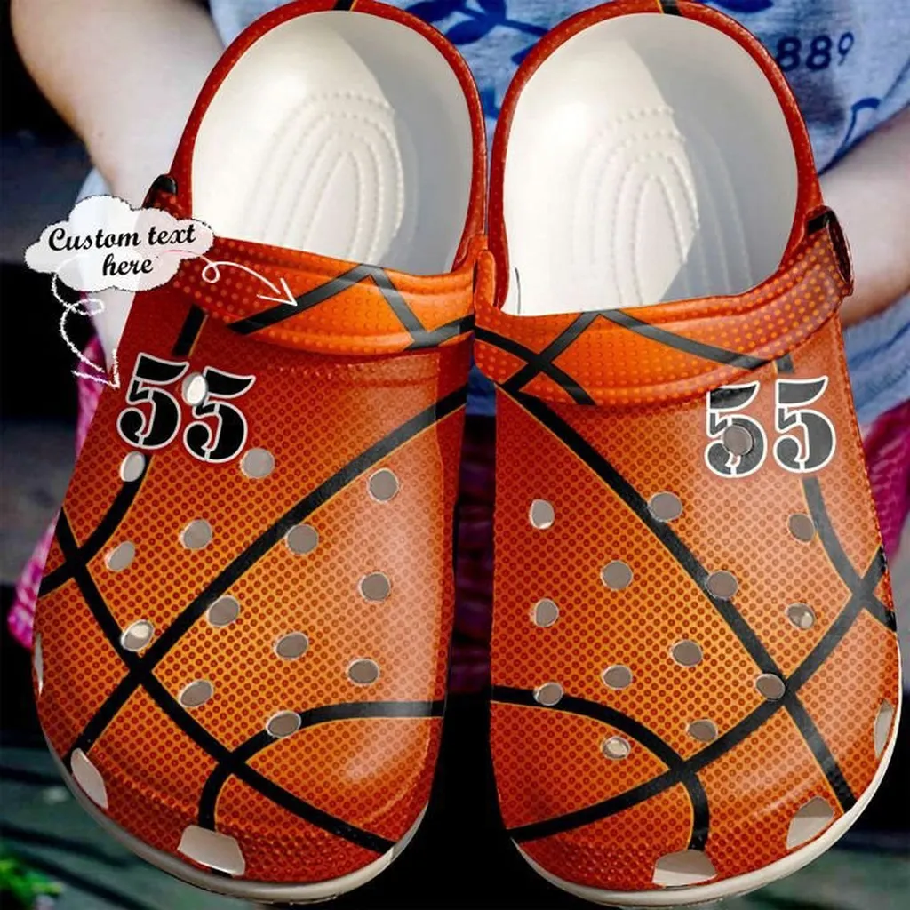 Basketball Personalized Leather Texture Crocs Clog