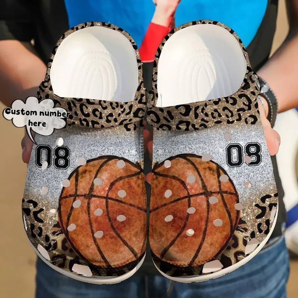 Basketball Personalized Leopard Crocs Classic Clogs