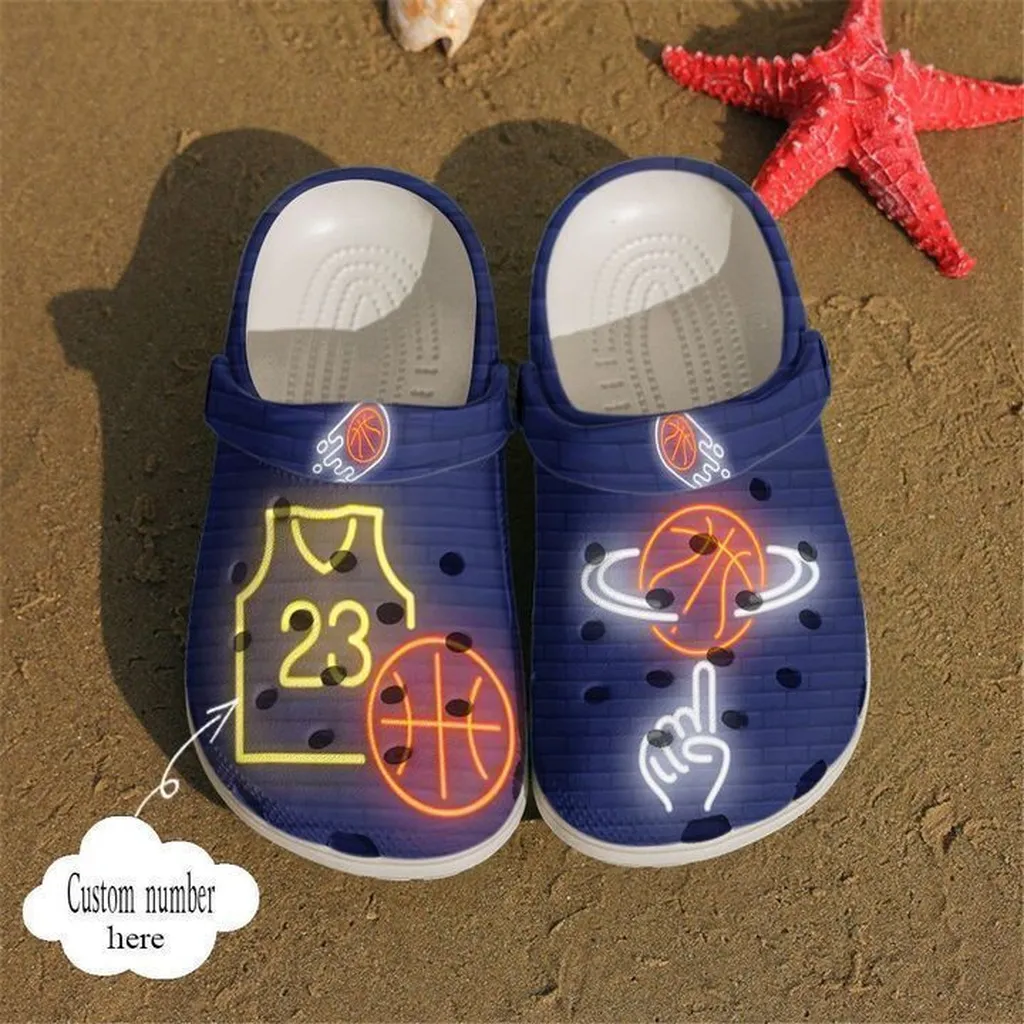 Basketball Personalized Neon Crocs Classic Clogs