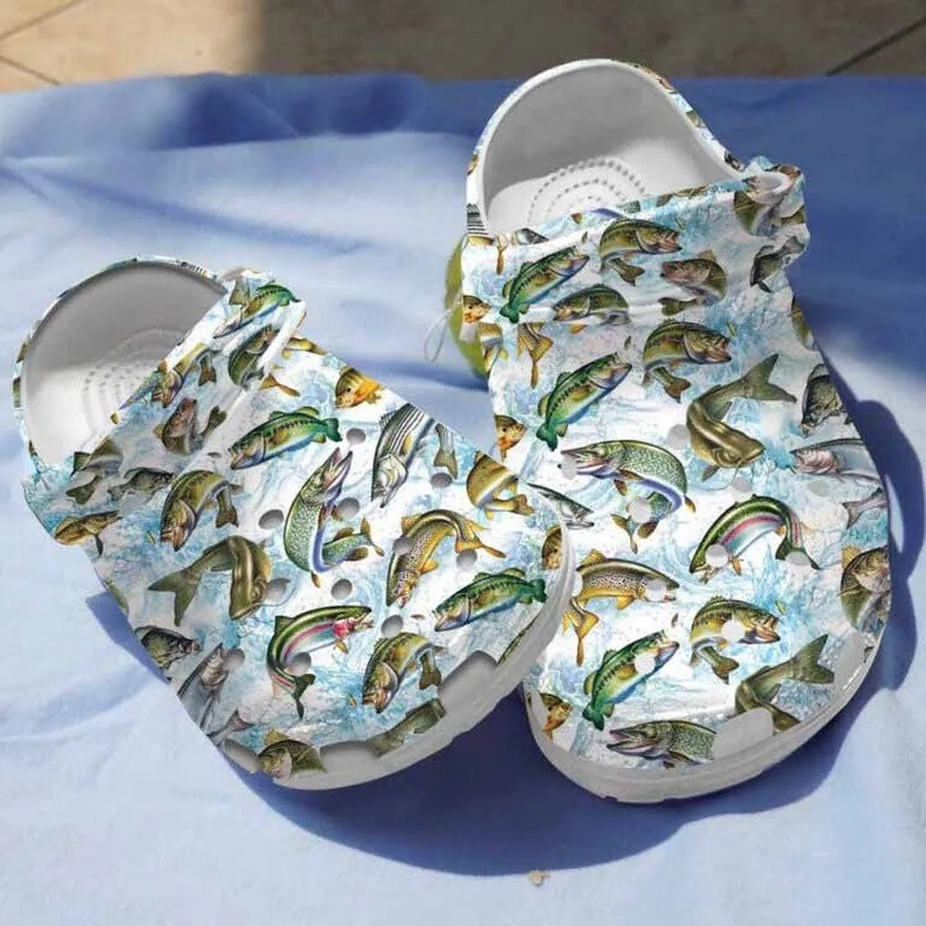 Bass Fish Pattern Clogs Crocs