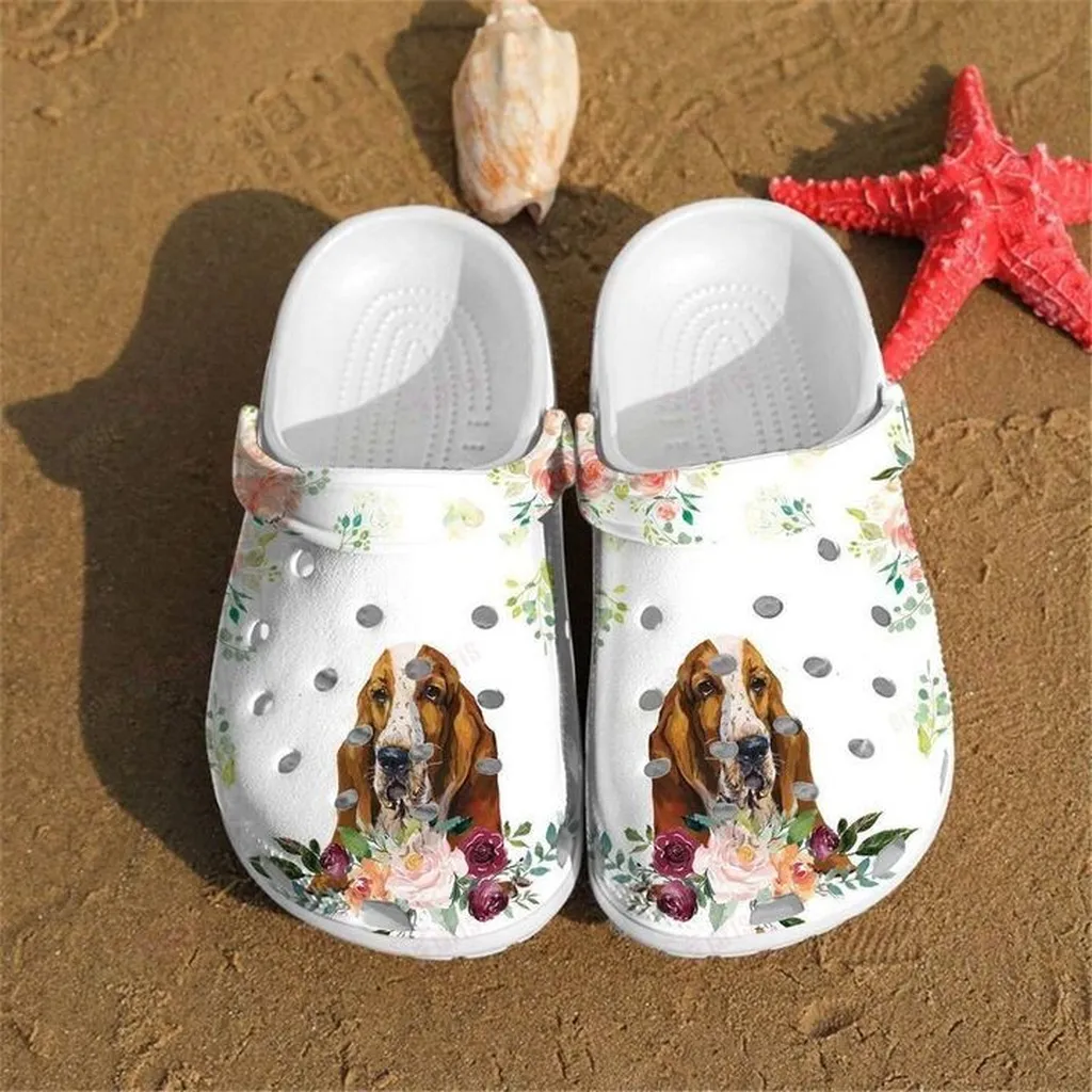 Basset Crocs, Personalized Crocs Classic Clogs