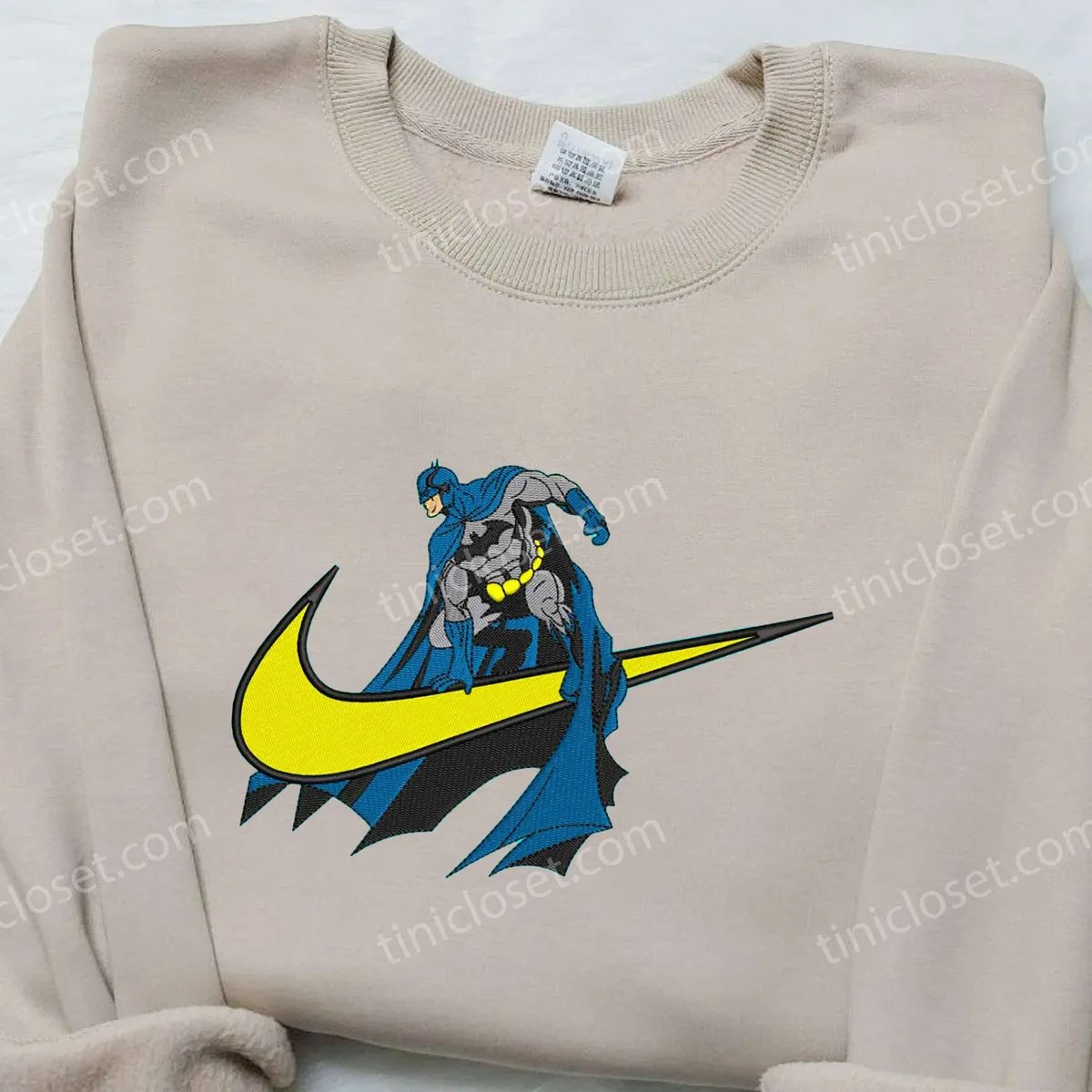 Batman Sunny x Nike Swoosh Embroidered Shirt, Nike Embroidered Shirt, The Batman Marvel Embroidered Shirt