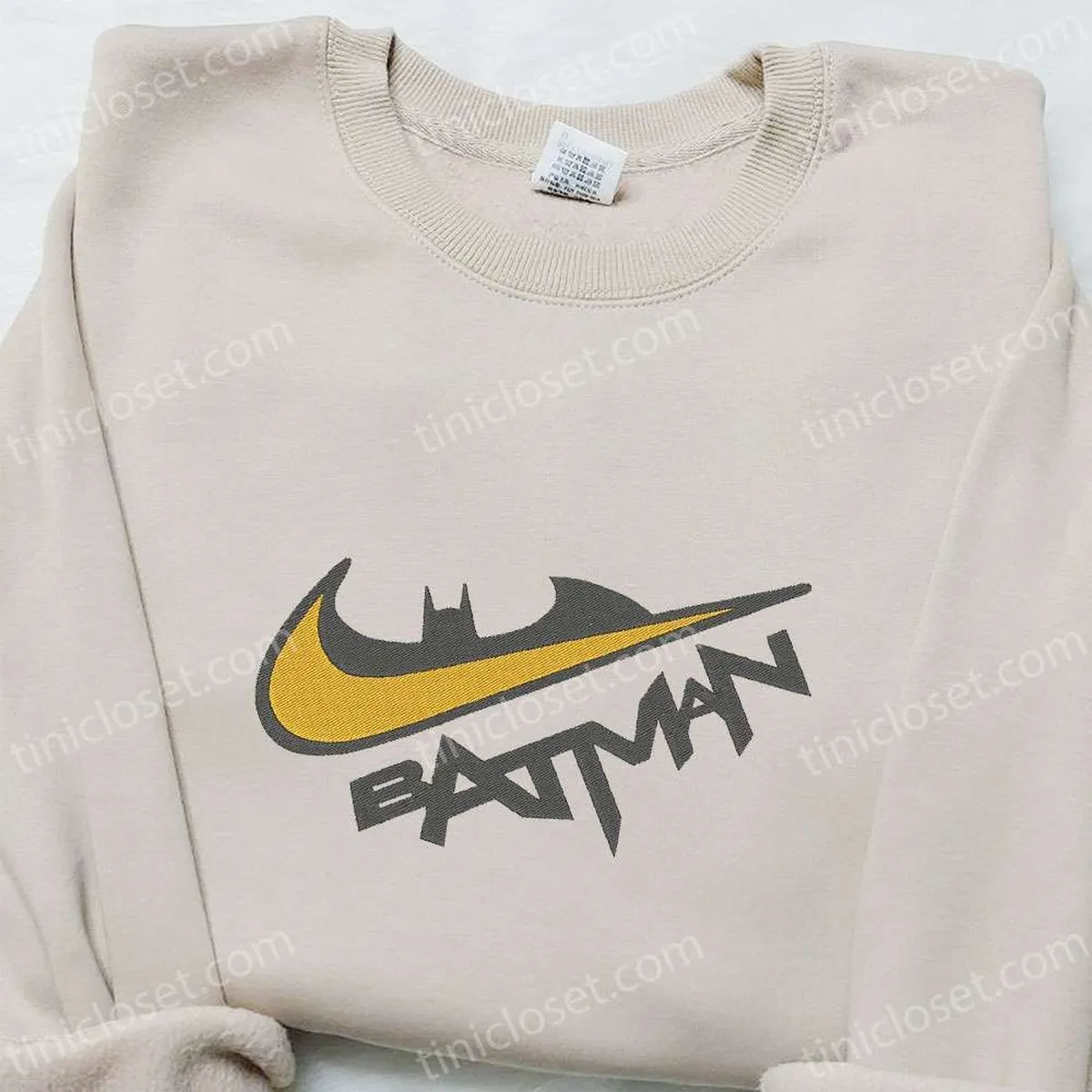 Batman x Swoosh Movie Embroidered Sweatshirt, DC Cinematic Universe Embroidered Shirt, Best Gift Ideas for Family