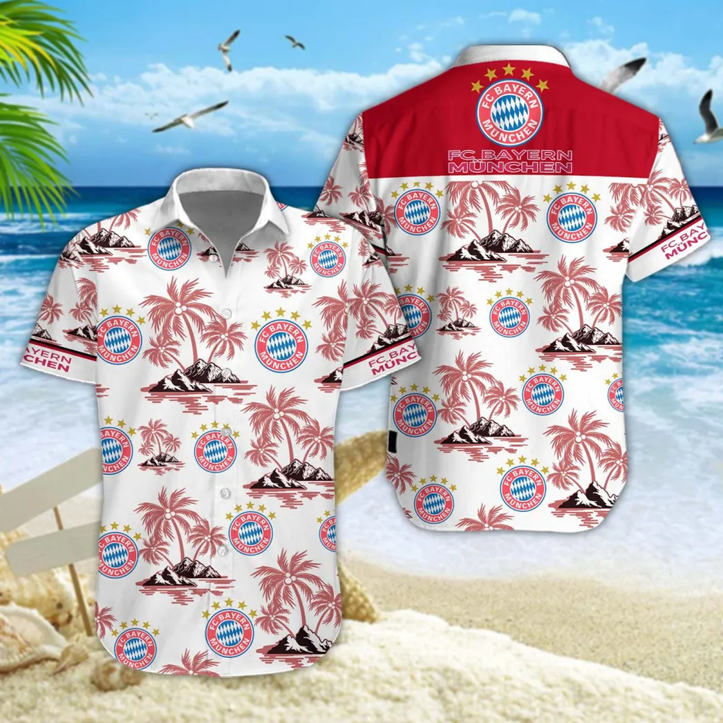 Bayern Munchen Hawaiian Shirt Style Classic Oversized Hawaiian, Unisex Hawaiian Shirt