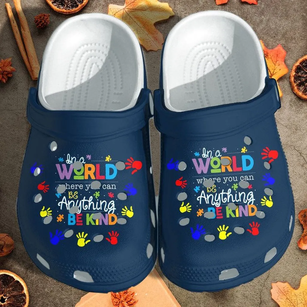 Be Kind Autism Awareness Custom Crocs Classic Clogs