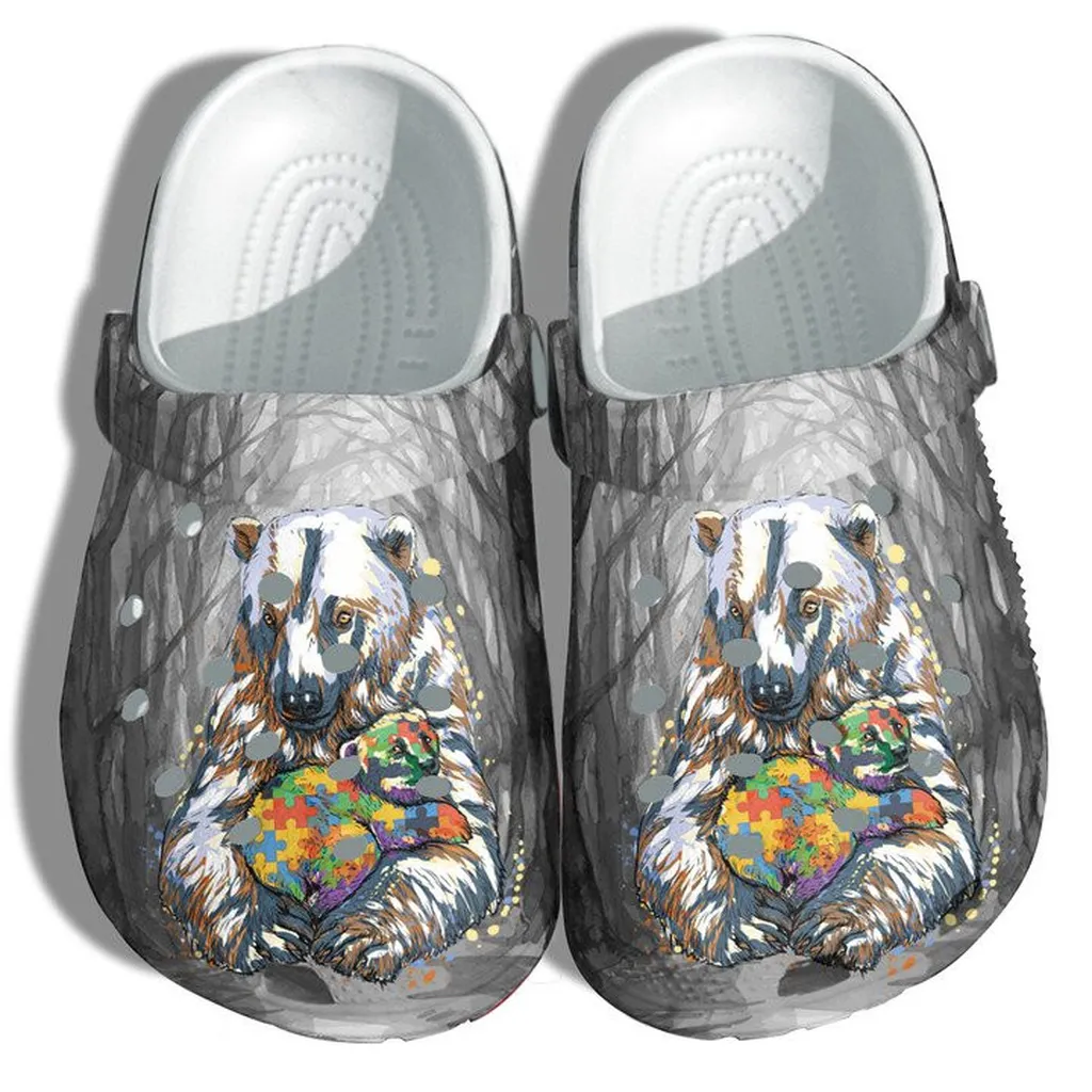 Bear And Baby Autism Awareness Crocs Clogs